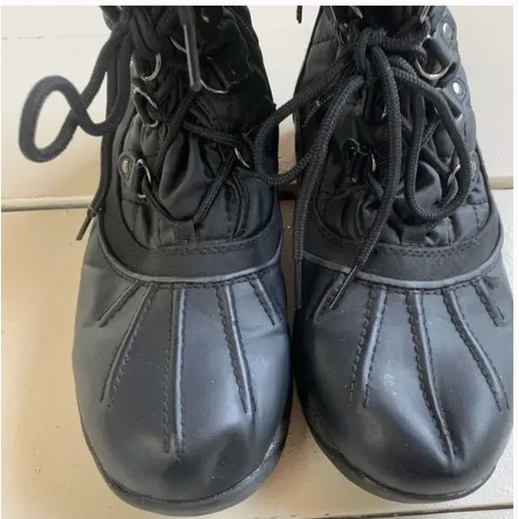 Totes Boots Womens Size 8 Black Winter Survivor Quilted Ankle Snow Faux Fur Zip - Picture 3 of 10